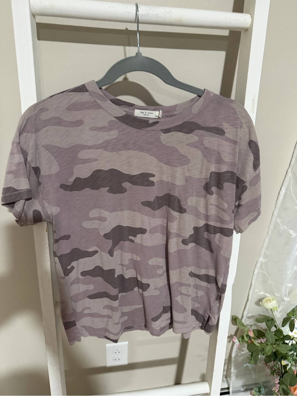 rag & bone Purple Camo Short Sleeve Tee - Picture 2 of 6